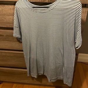 Light blue and navy blue striped thin shirt, very roomy shirt.